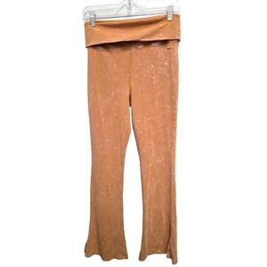 PINK Yoga Pants Medium Fold Over Flare Victoria Secret Y2K Tan Vintage NWT